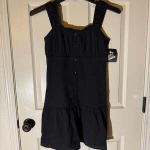 Art Class Girls' Black Sleeveless Tie-Shoulder Dress